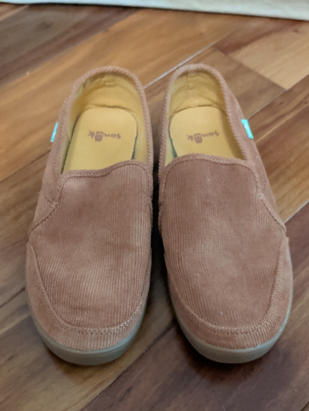 Sanuk Women's Slip-On Corduroy Loafers in Light Brown